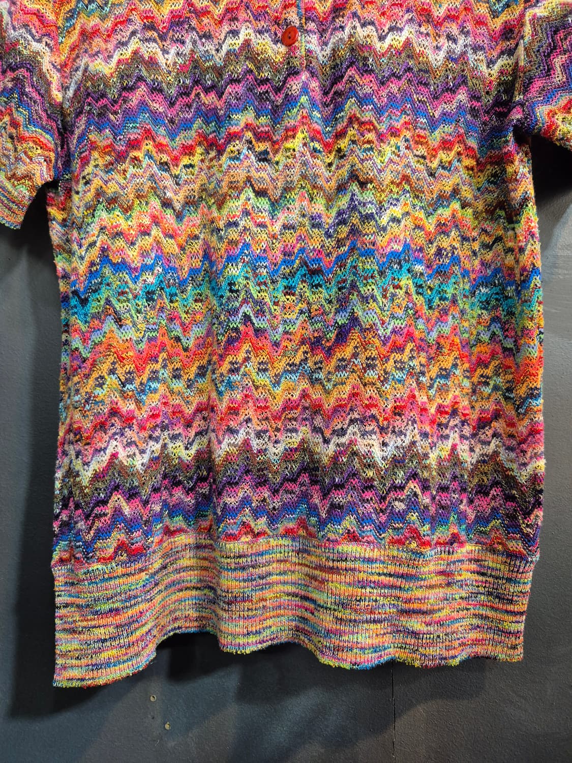 CAPERDONI 물결 패턴 니트 반팔 셔츠 66 77 상품이미지8