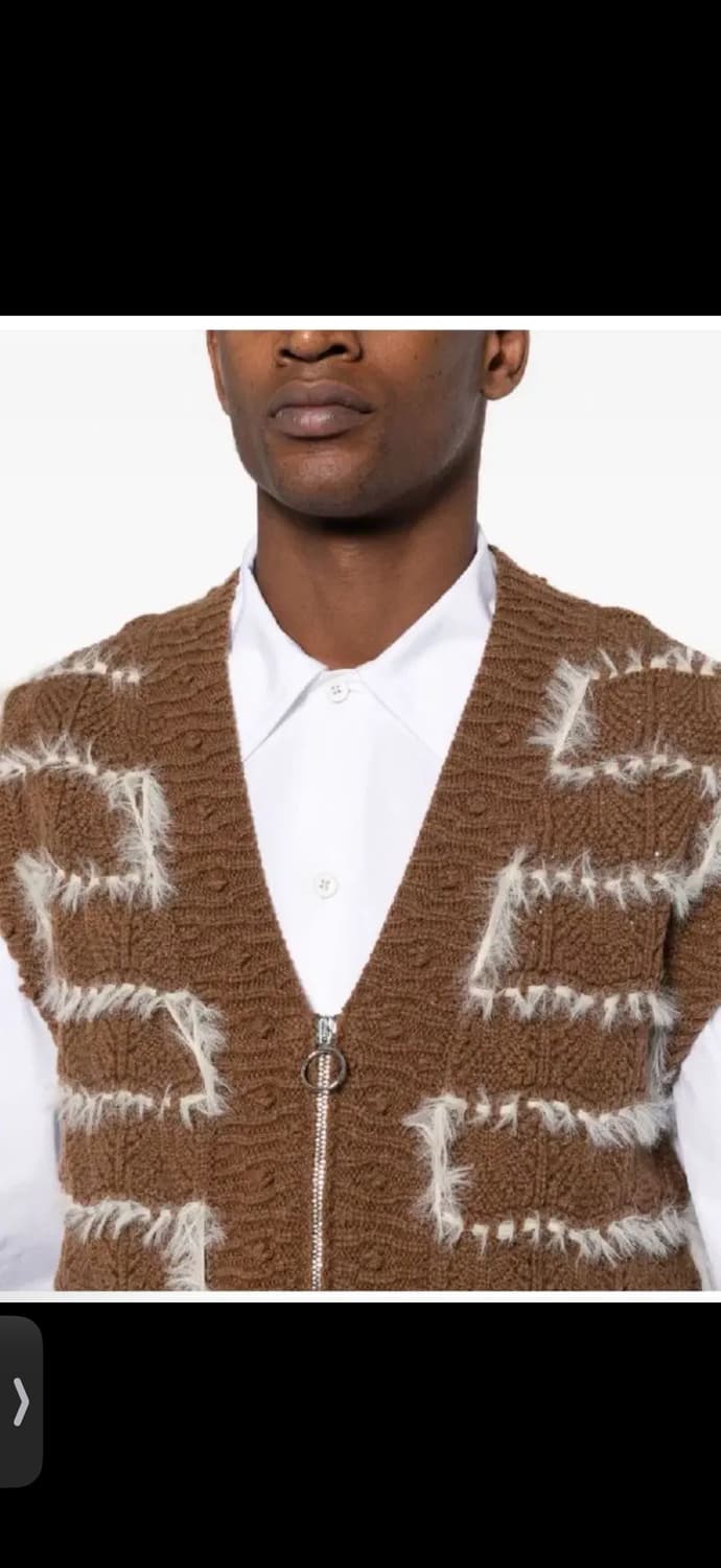 나마체코 슬리브리스 니트 베스트 M브라운 상품이미지5