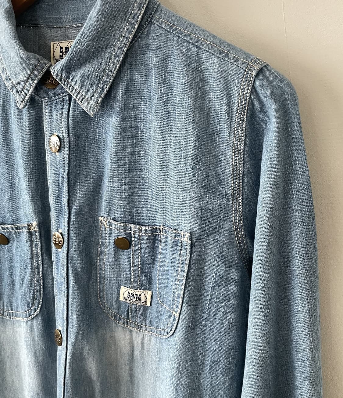 vintage wash denim shirt dress 상품이미지5