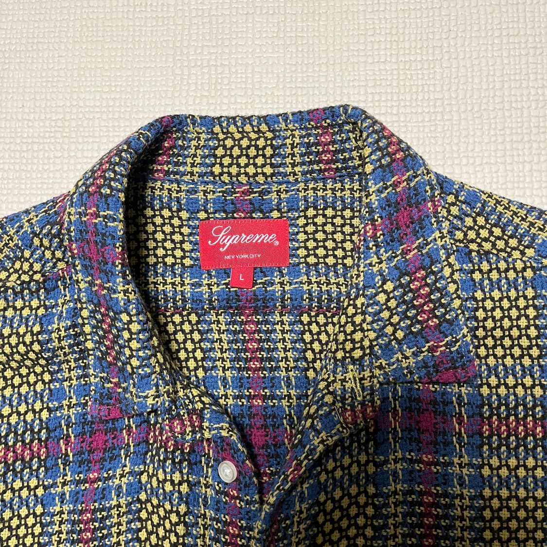 슈프림 바스켓 위브 플래드 셔츠 옐로우  상품이미지3