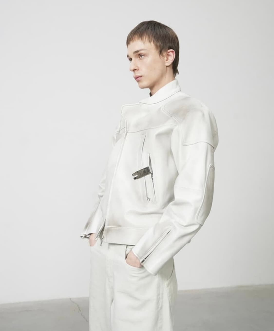 이예 (Yiyae) / 레더 자켓 / 더티화이트 L 상품이미지2