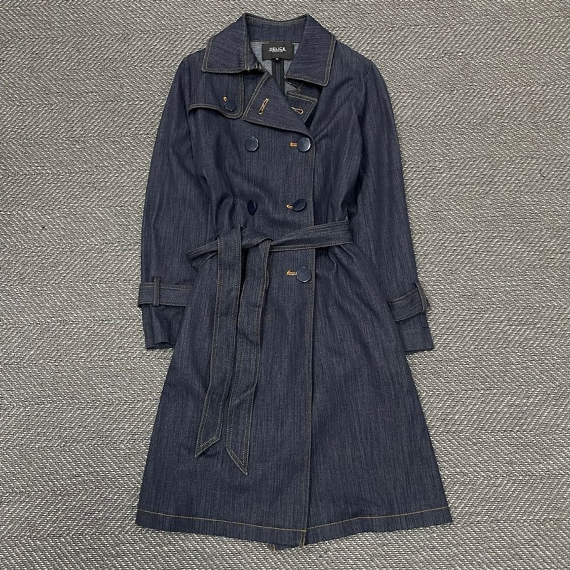 데리스 더블 버튼 데님 코트 v0324 상품이미지1