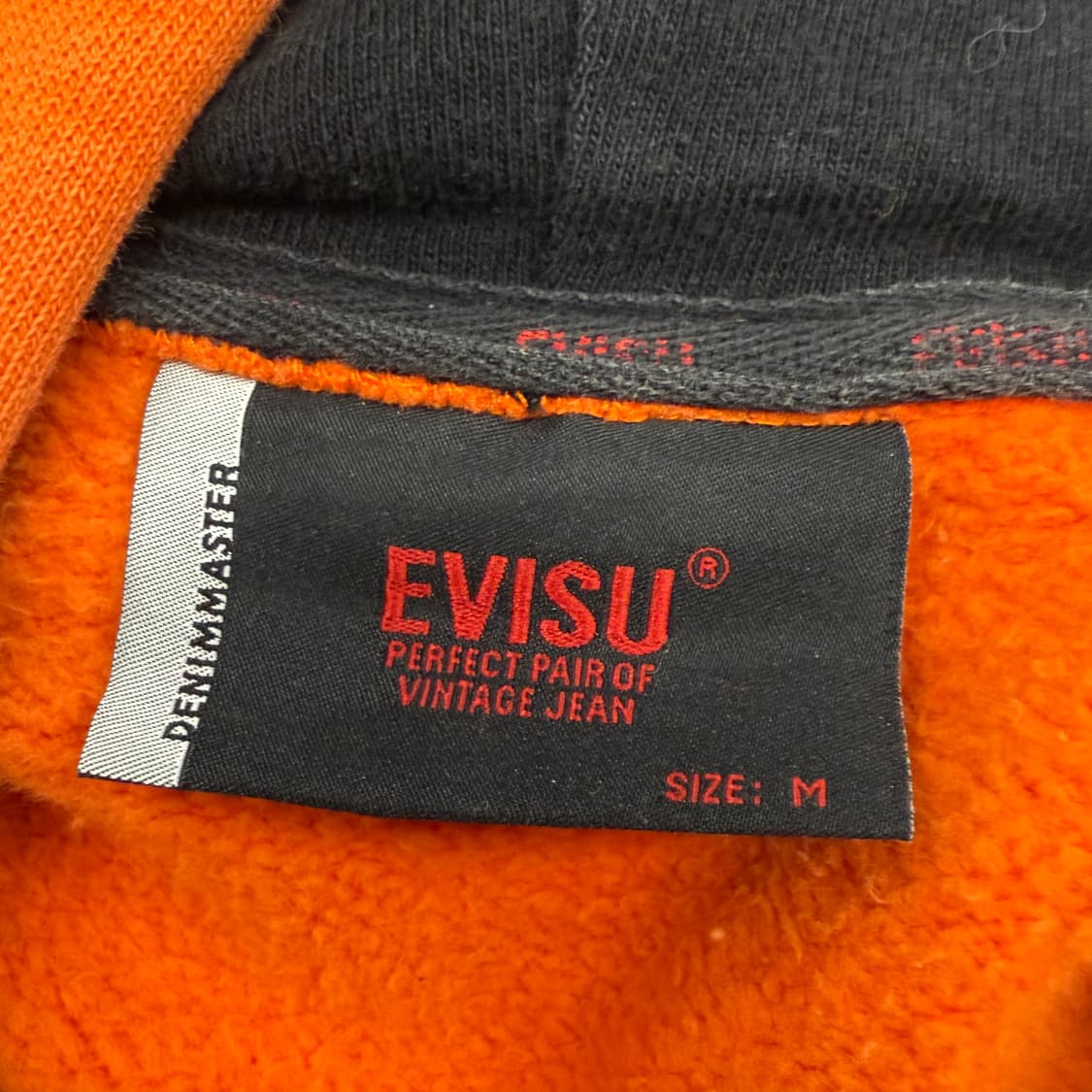 에비수 오렌지 배색 백로고 후드집업 상품이미지5