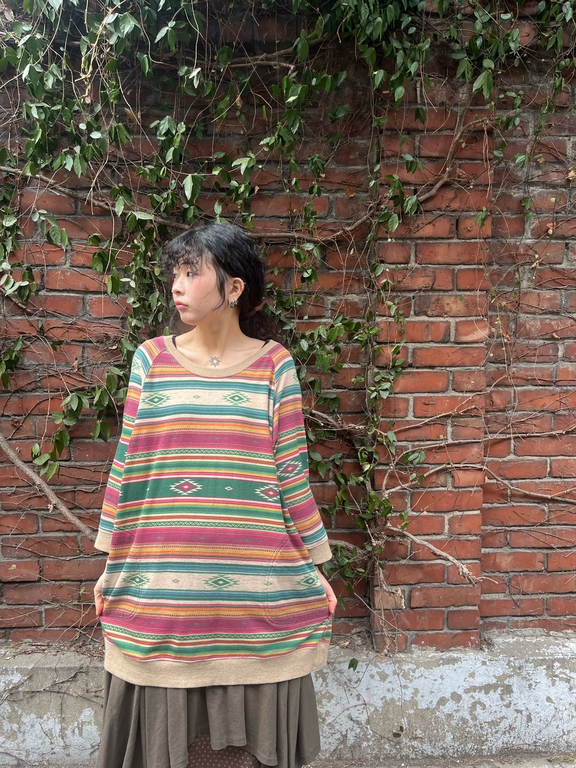 Titicaca 줄무늬 패턴 맨투맨 상품이미지1