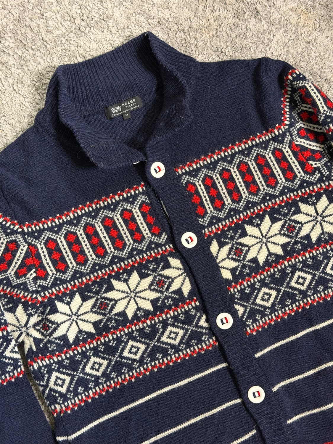 Beams Heart 빔즈하트 노르딕 니트 가디건 상품이미지5