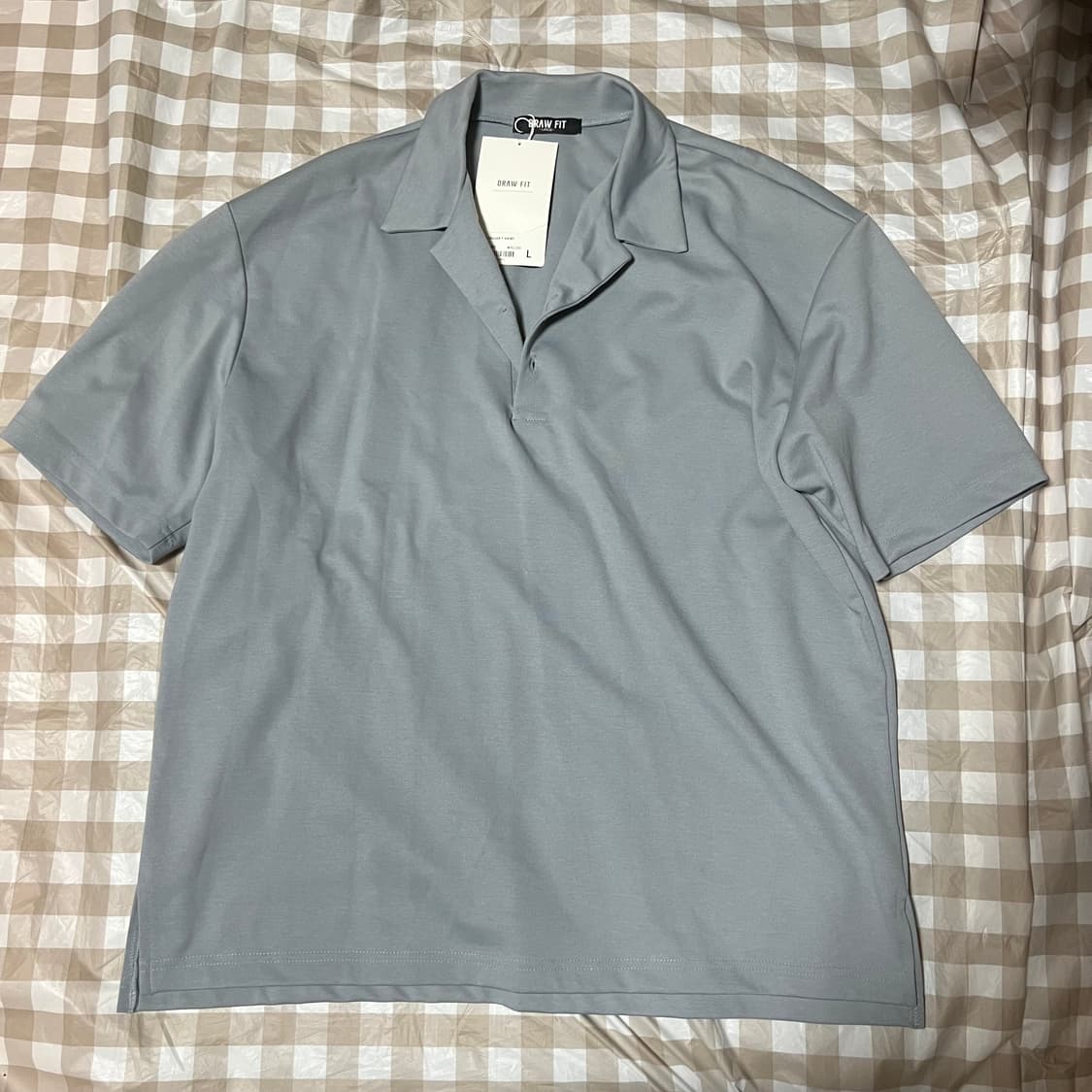 드로우핏 오픈카라셔츠 하늘 L 무신사 카라티 반팔티 상품이미지1