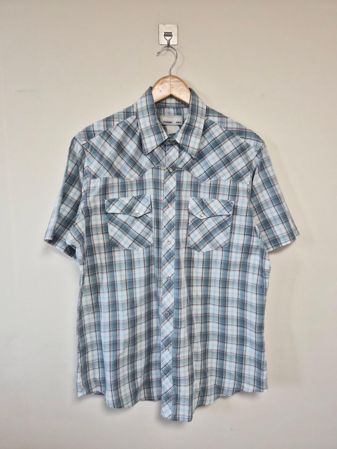 랭글러Wrangler 체크 웨스턴 반팔 셔츠 L사이즈 - S321 상품이미지1