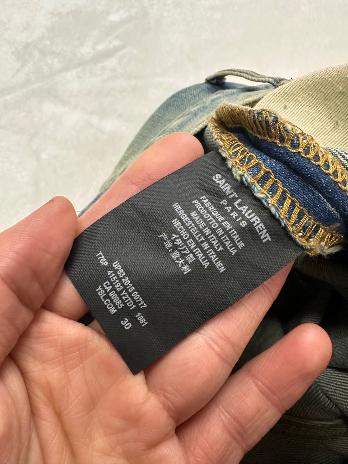 (30)생로랑 15AW 디스트로이드 워싱 데님 팬츠 상품이미지7