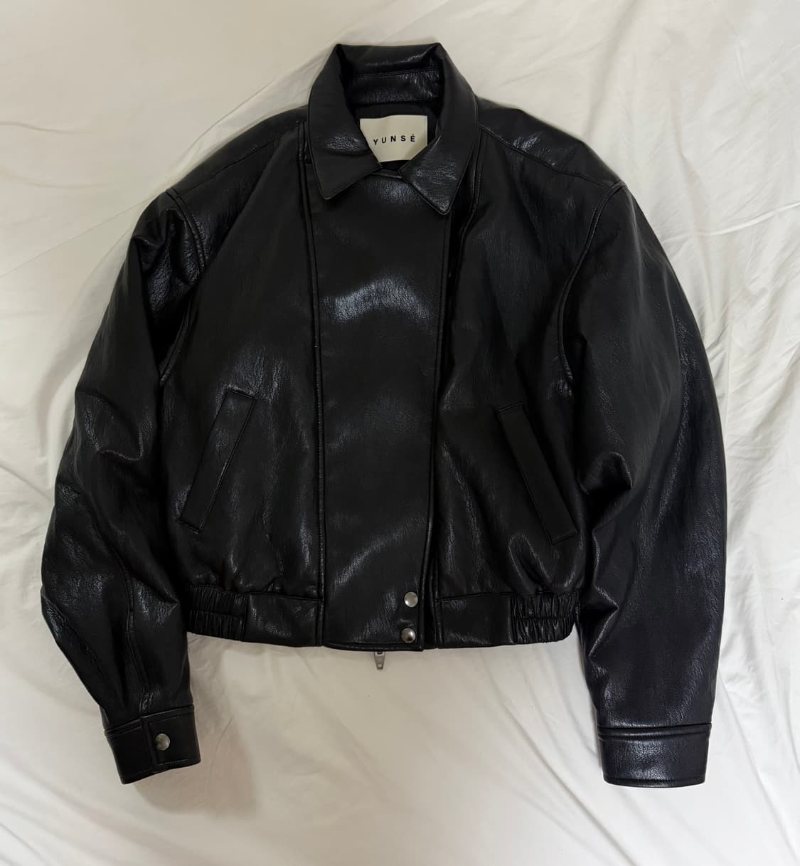 [새상품] 윤세 Faux Leather Jacket (Black) 상품이미지1