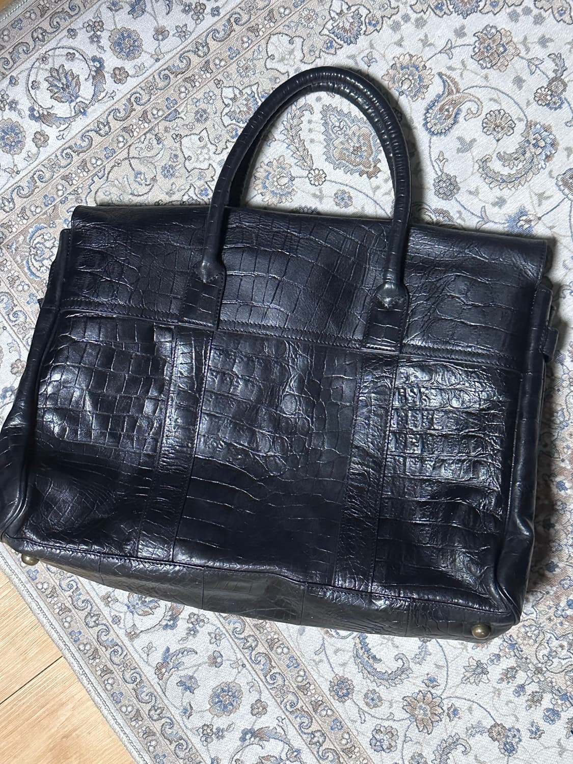 빈티지 소가죽 빅 토트백 남여공용 상태 최상 상품이미지3