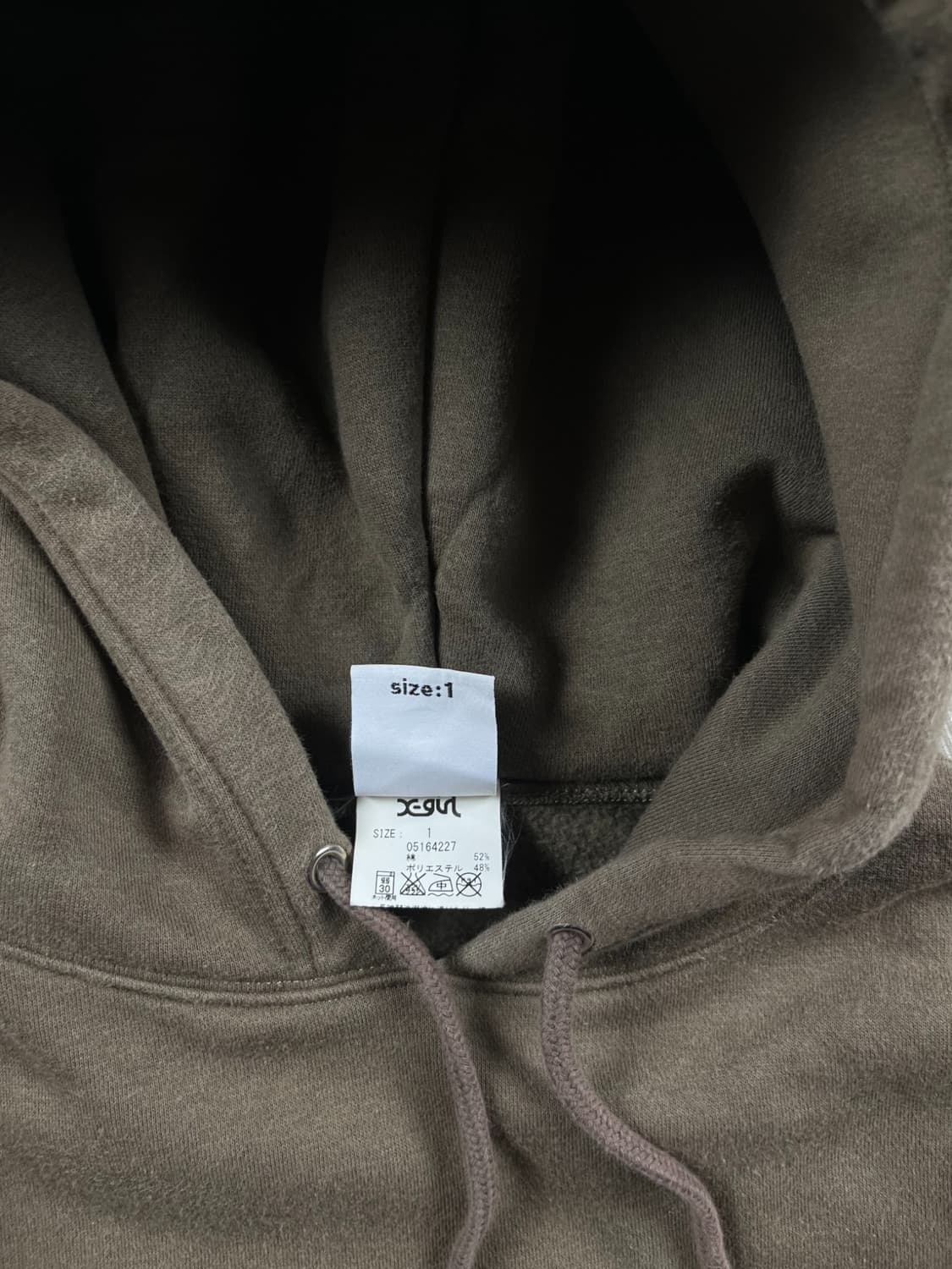 X-girl 카키 컬러 후드티 상품이미지2