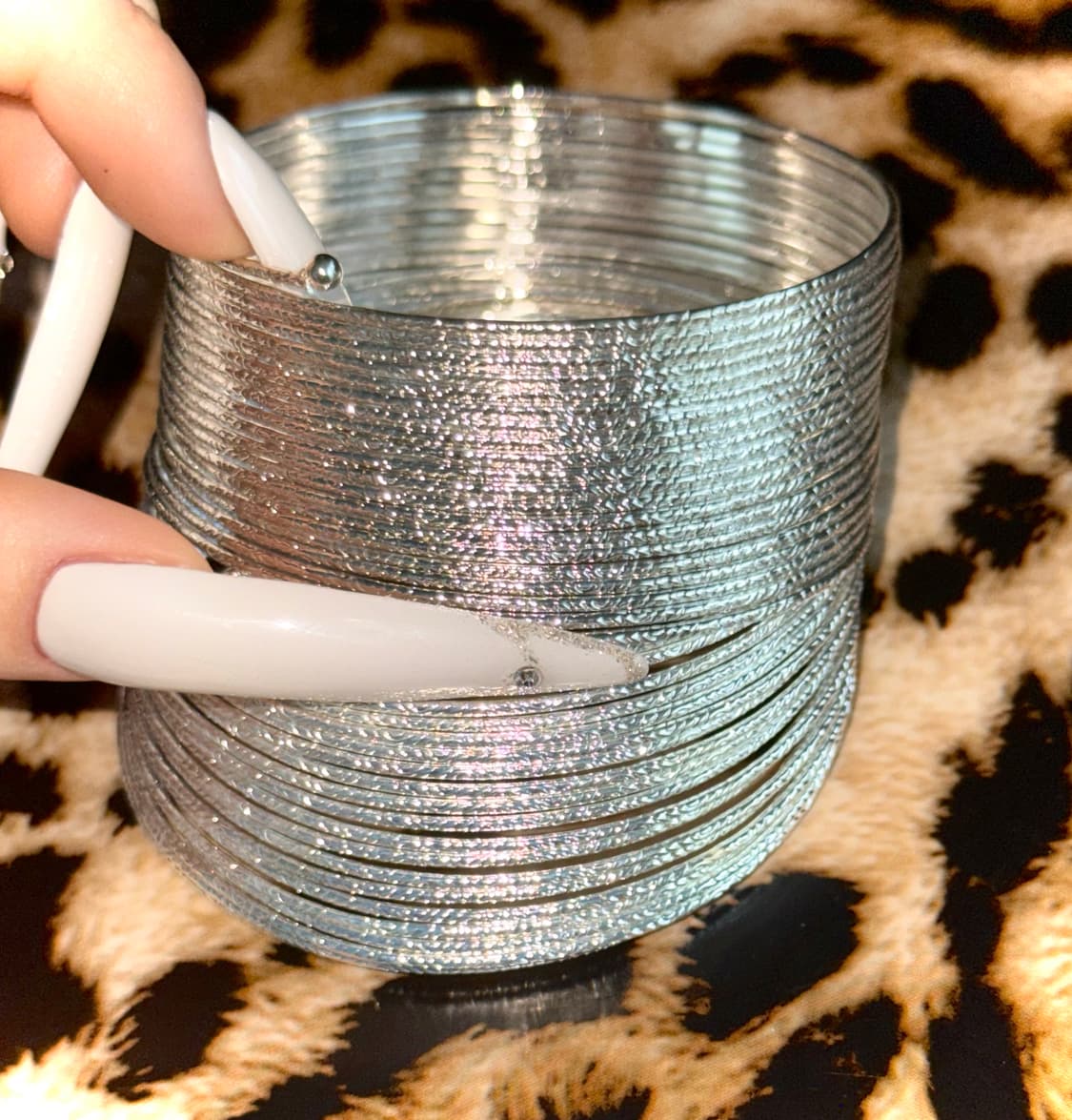 시부야 갸루 펑크 그런지 실버 스프링 뱅글 팔찌 상품이미지3