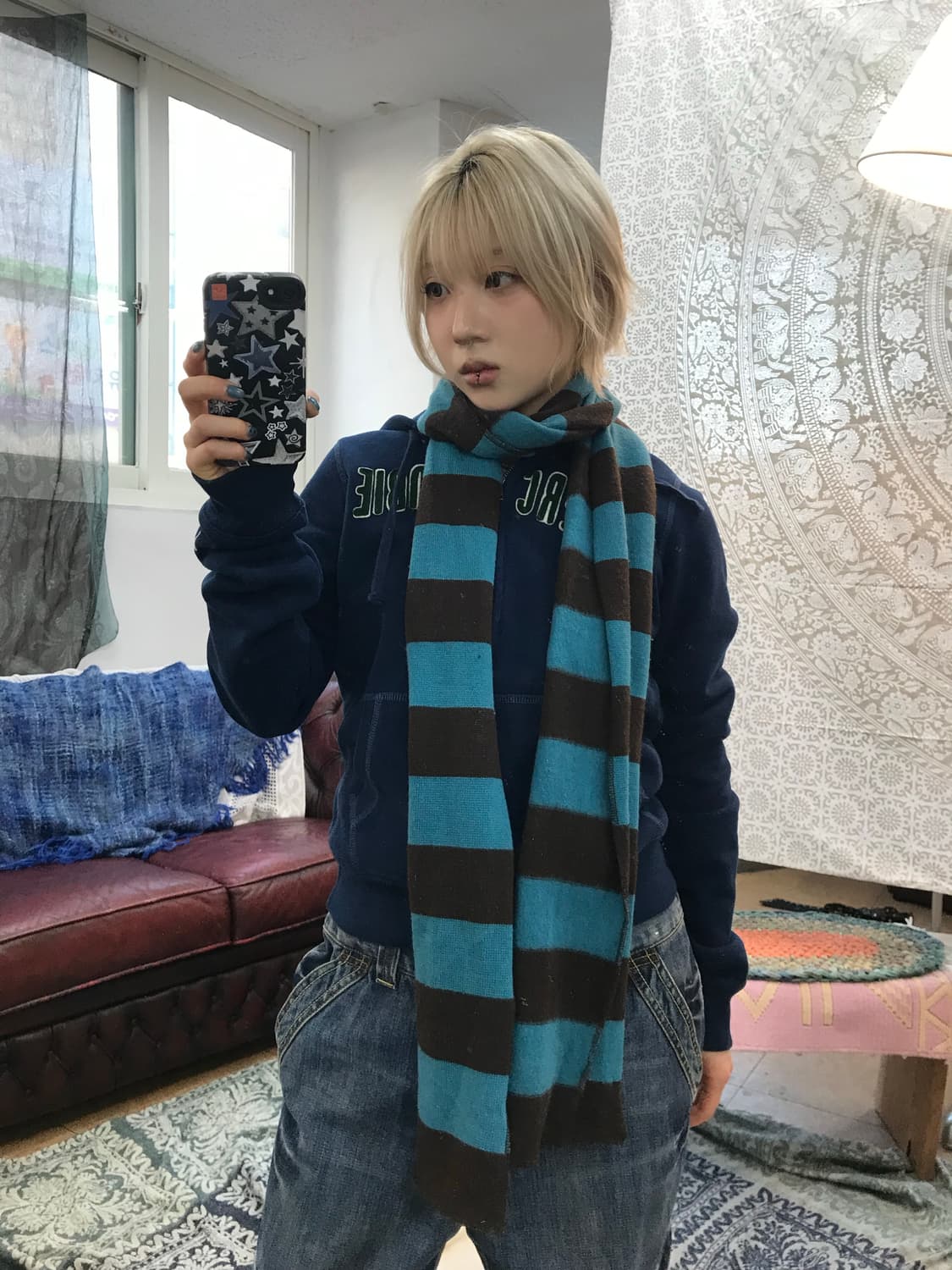 빈티지 스트라이프 머플러 목도리  상품이미지1