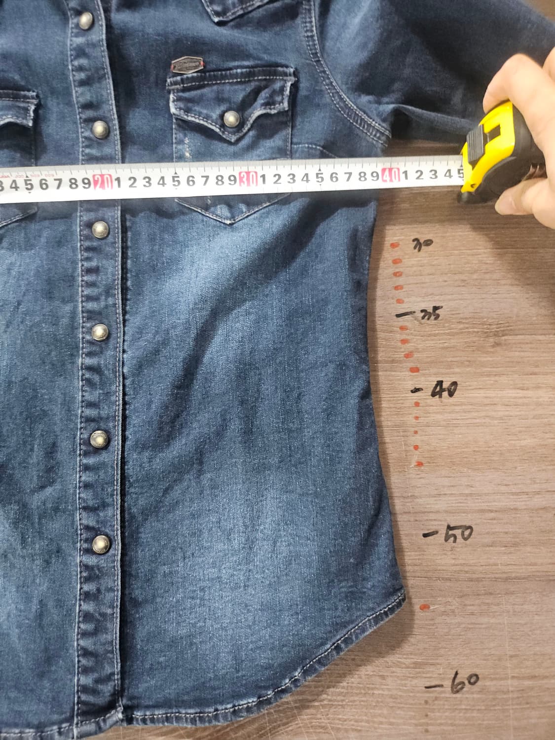 버커루 스판 데님  셔츠 남방 S 상품이미지7