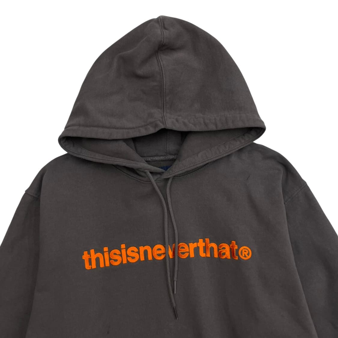 디스이즈네버댓 오렌지 로고 뮤트브라운 후드 L 상품이미지4