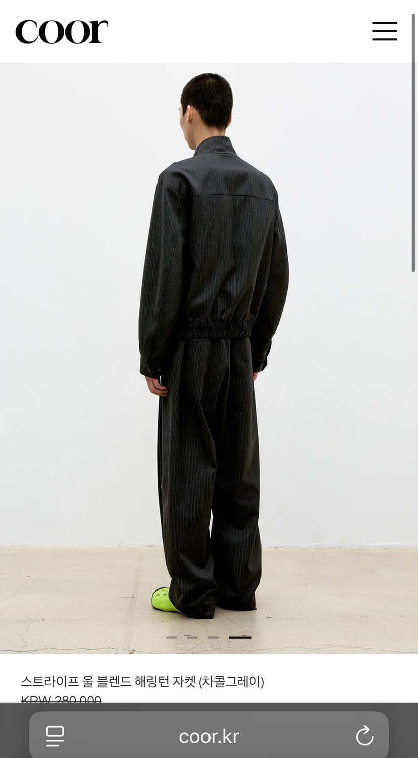 쿠어 스트라이프 울 블렌드 해링턴 자켓 상품이미지6