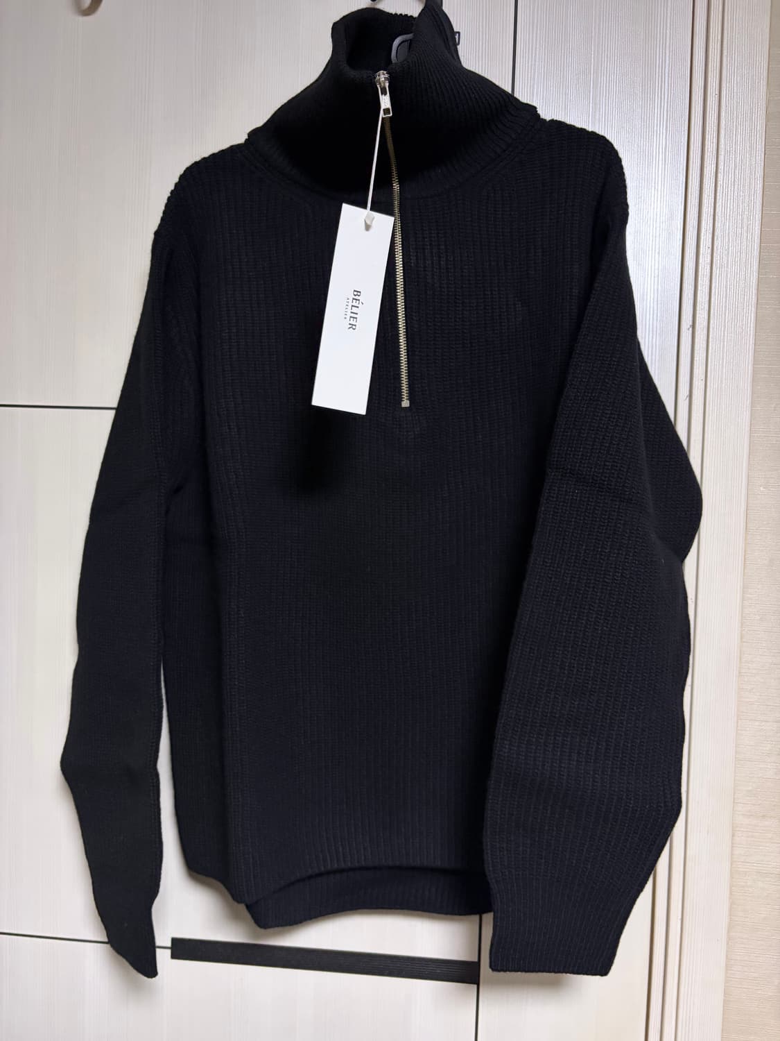 벨리에 하프집업 니트 블랙 M사이즈 상품이미지2