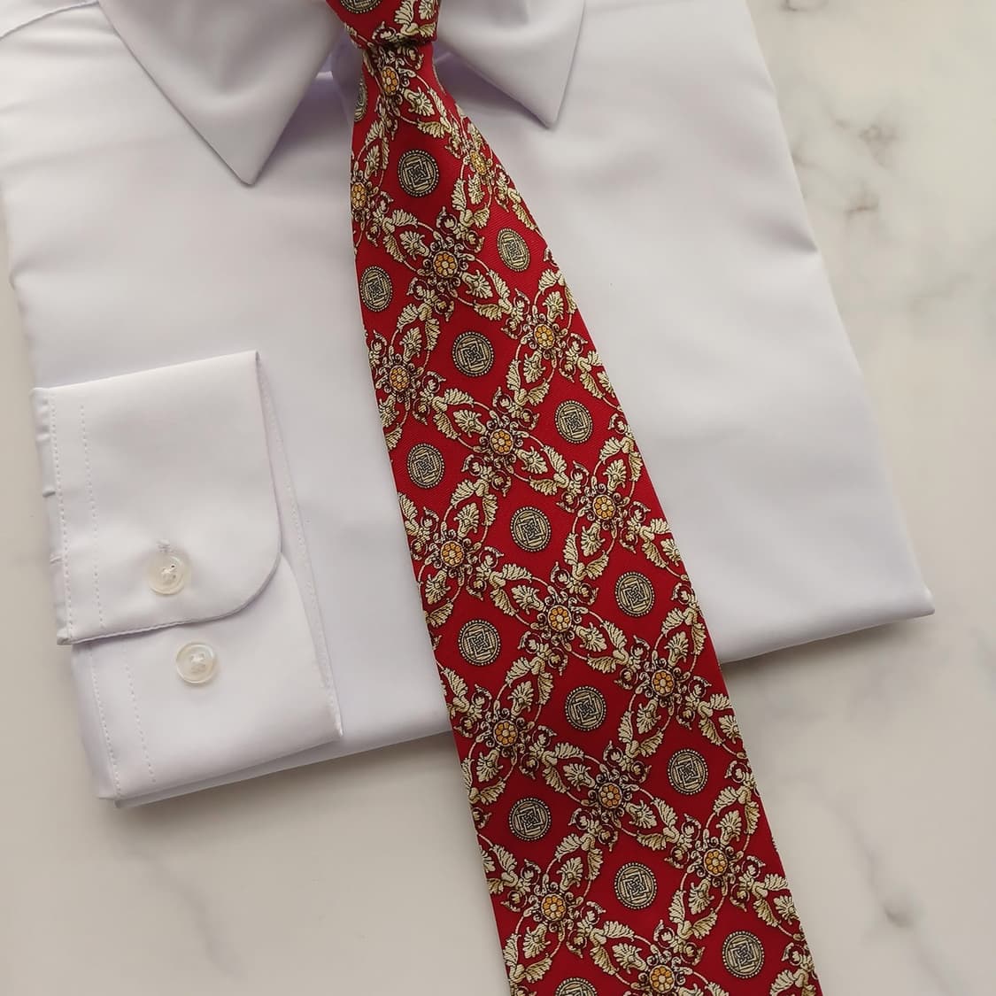 닥스 실크 다크 레드 클래식 패턴 넥타이 9.7cm A등급 A18720
 상품이미지7
