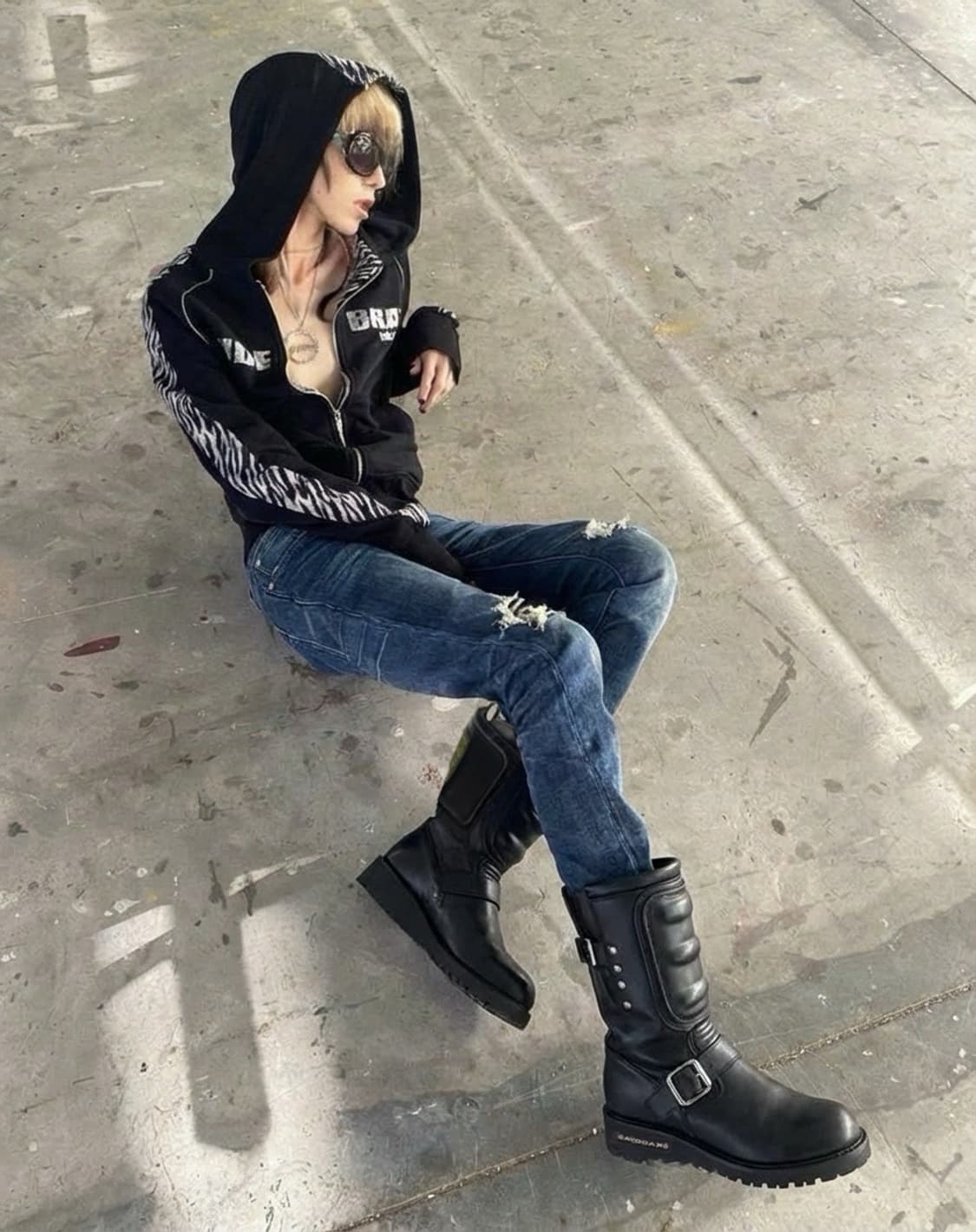 카도야 레더 배틀 아머 바이커부츠 상품이미지1