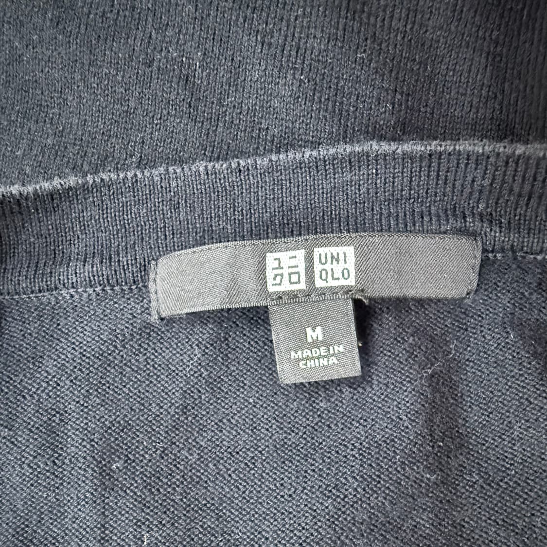 M 유니클로 코튼 V넥 가디건 0324T 상품이미지3