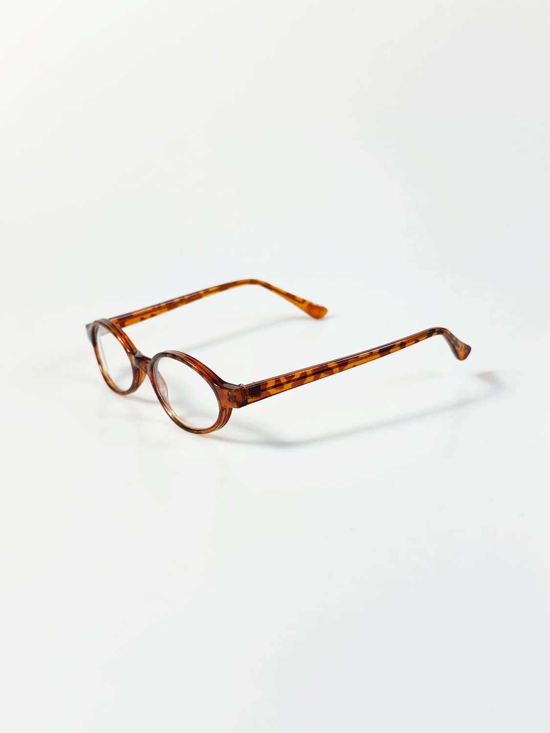 90s 토터스쉘 뿔테 오벌 프레임 빈티지 안경 상품이미지3