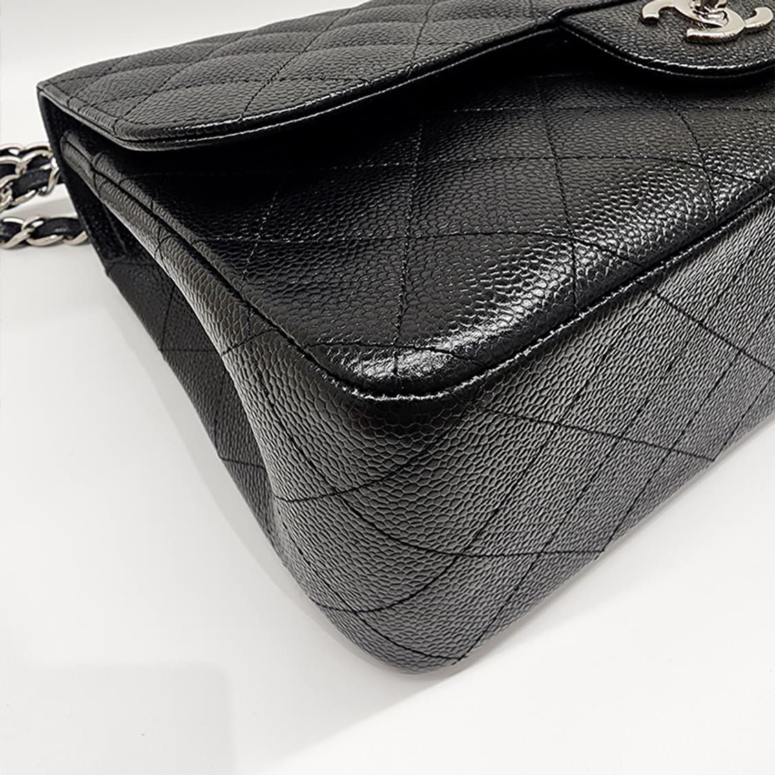 샤넬 캐비어 은장 클래식 라지 숄더백 #18 상품이미지5