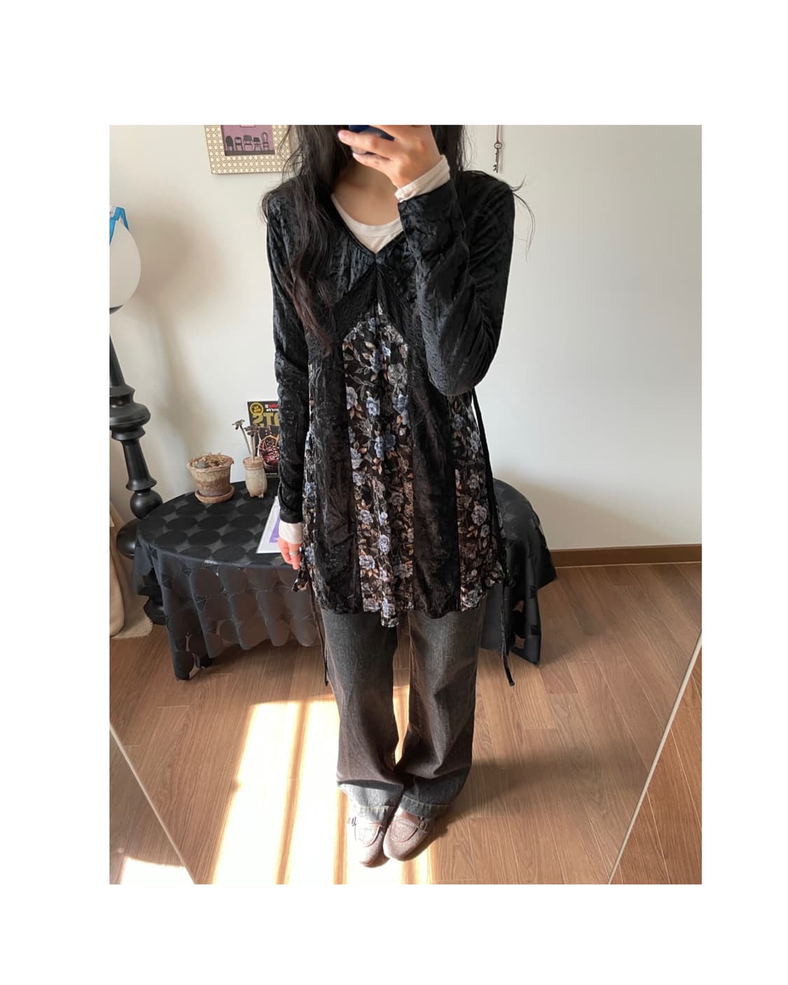 flower patterned top & one-piece 상품이미지2