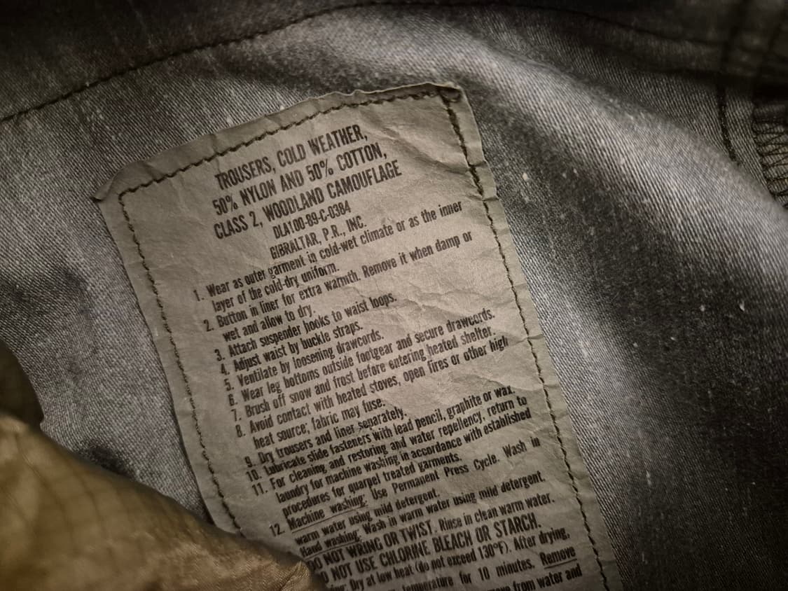 80s u.s army m65 카고 팬츠(내피포함) 상품이미지10