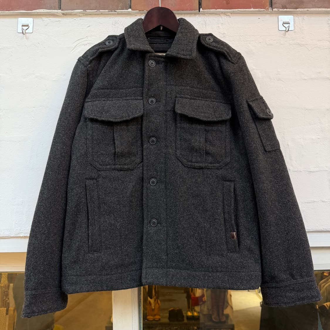 Abercrombie & Fitch 다크그레이 밀리터리 울 자켓 S 상품이미지1