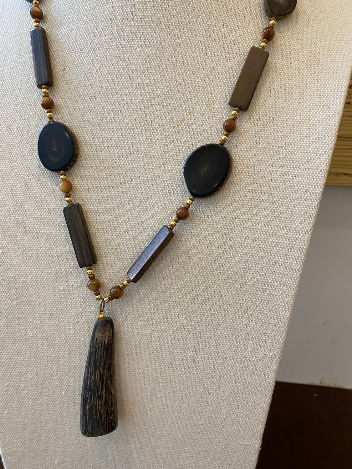 빈티지 우드 비드 목걸이 상품이미지3