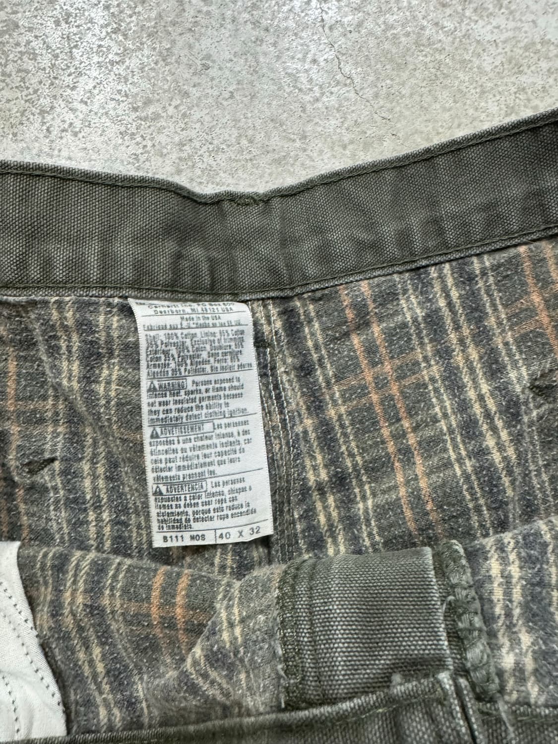 칼하트B111 MOS  플란넬 라이닝 싱글니 상품이미지4