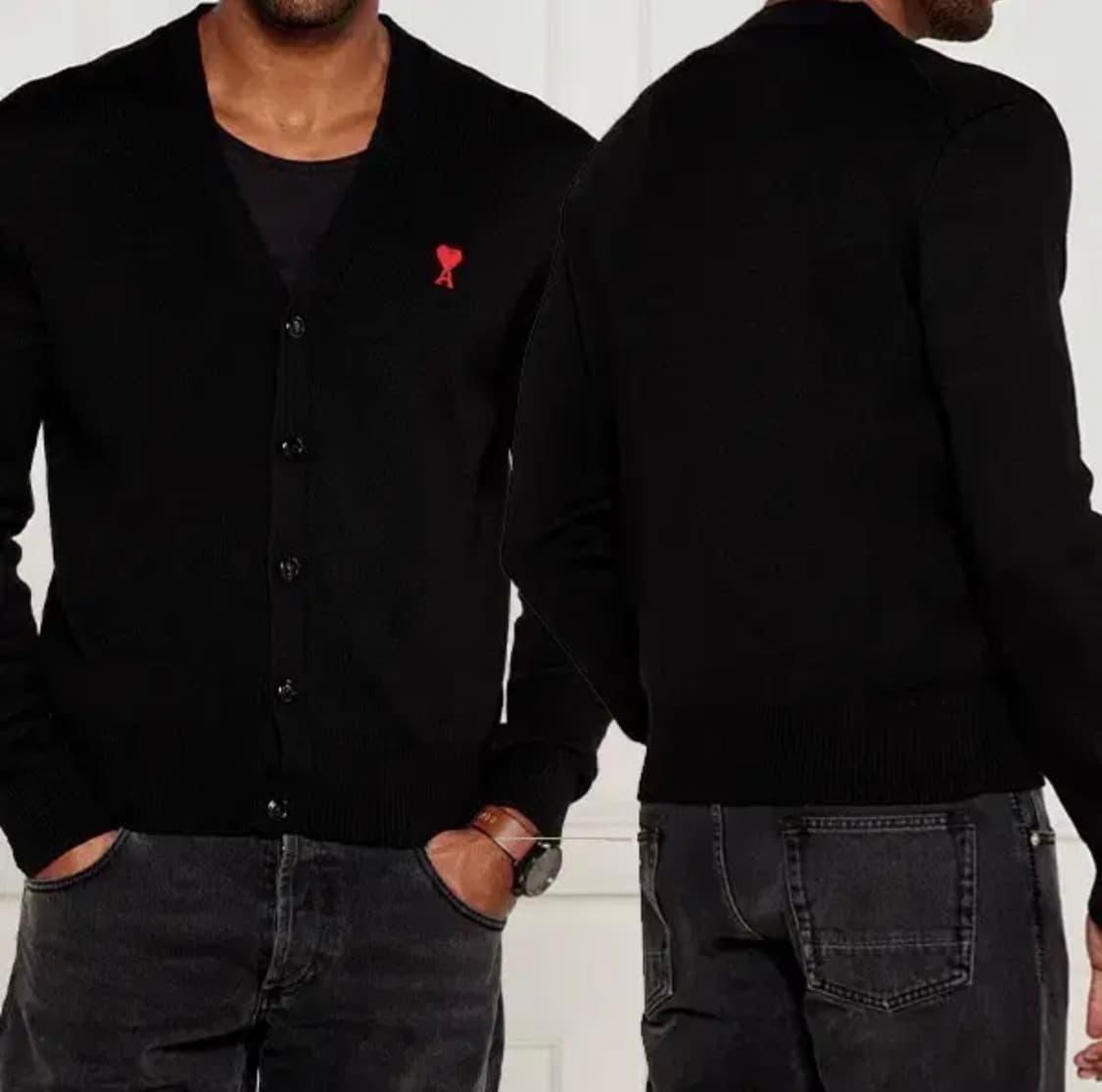 🔥[새상품/QR정품]🔥 아미 스몰로고 울 가디건 ( 블랙 ) 상품이미지3