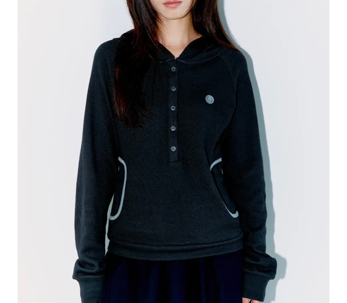 오피쉬 WAFFLE HENLEY 후디 차콜 상품이미지4