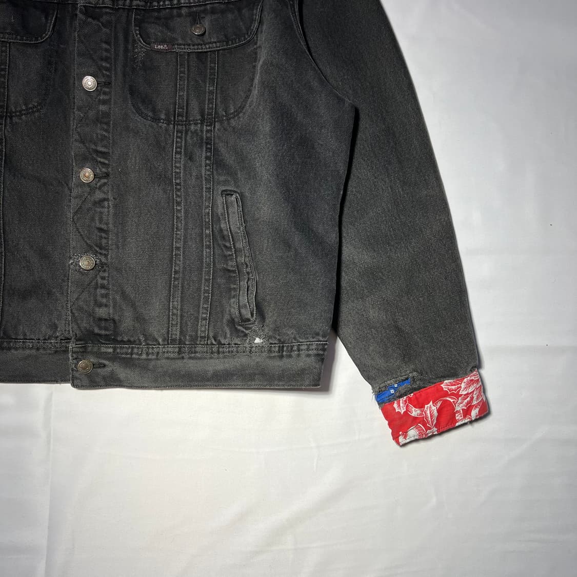 [L]00's LEE 블랙 데님 리워크 트러커 자켓 상품이미지5
