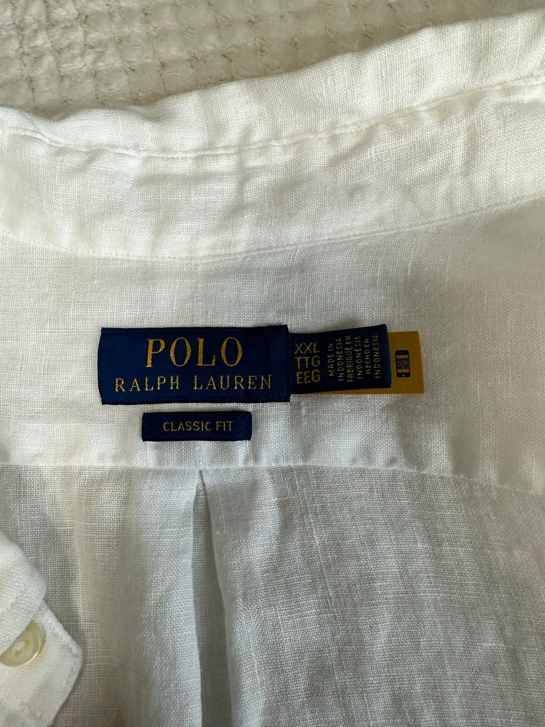 폴로 랄프로렌 린넨 셔츠 클래식핏 화이트 2XL 상품이미지3