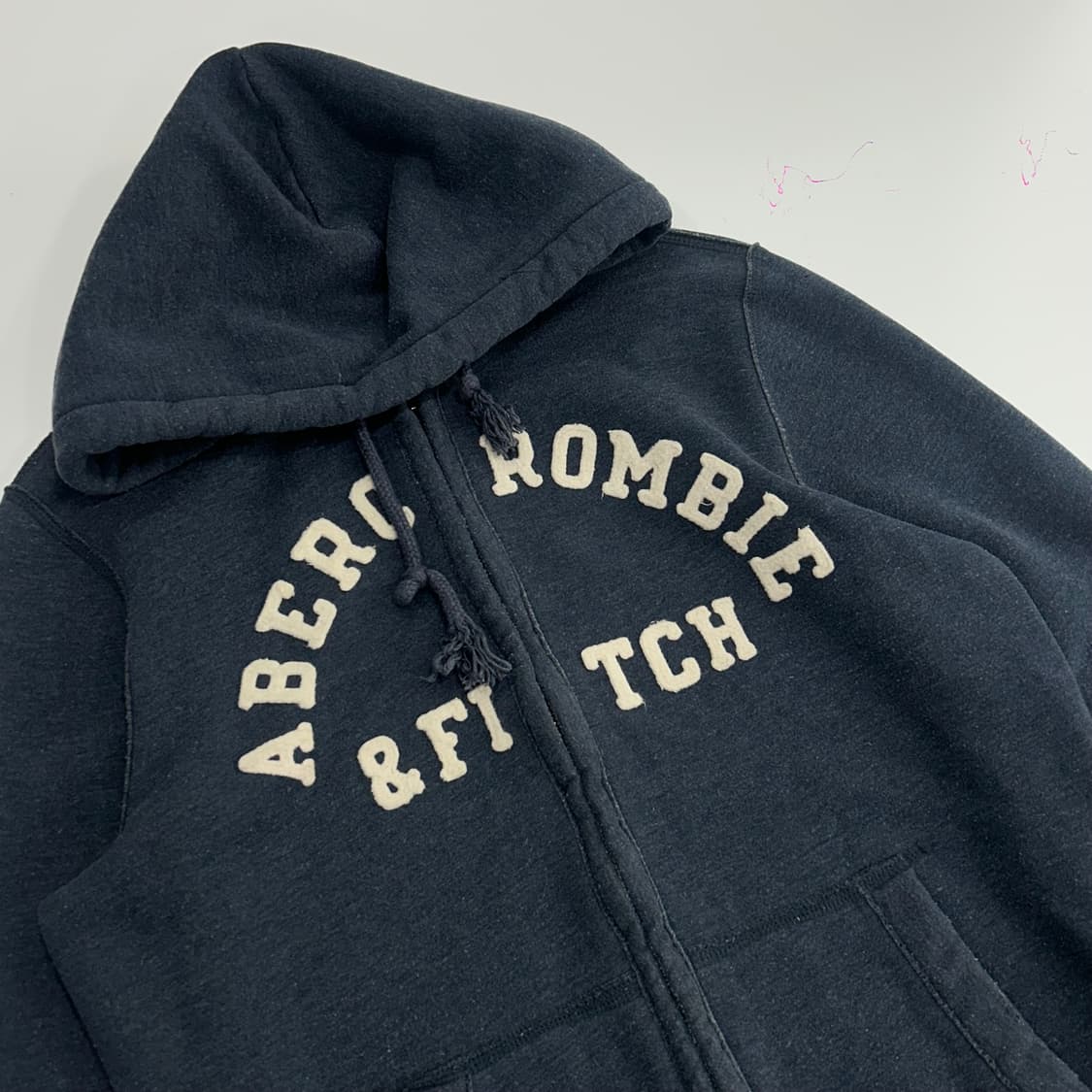 Abercrombie 아베크롬비 스펠아웃 로고 블루 후드집업 상품이미지4