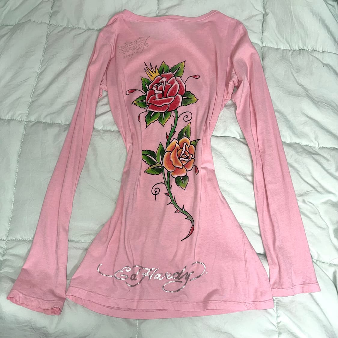 에드하디 갸루 연핑크 긴팔티 긴팔원피스 상품이미지2