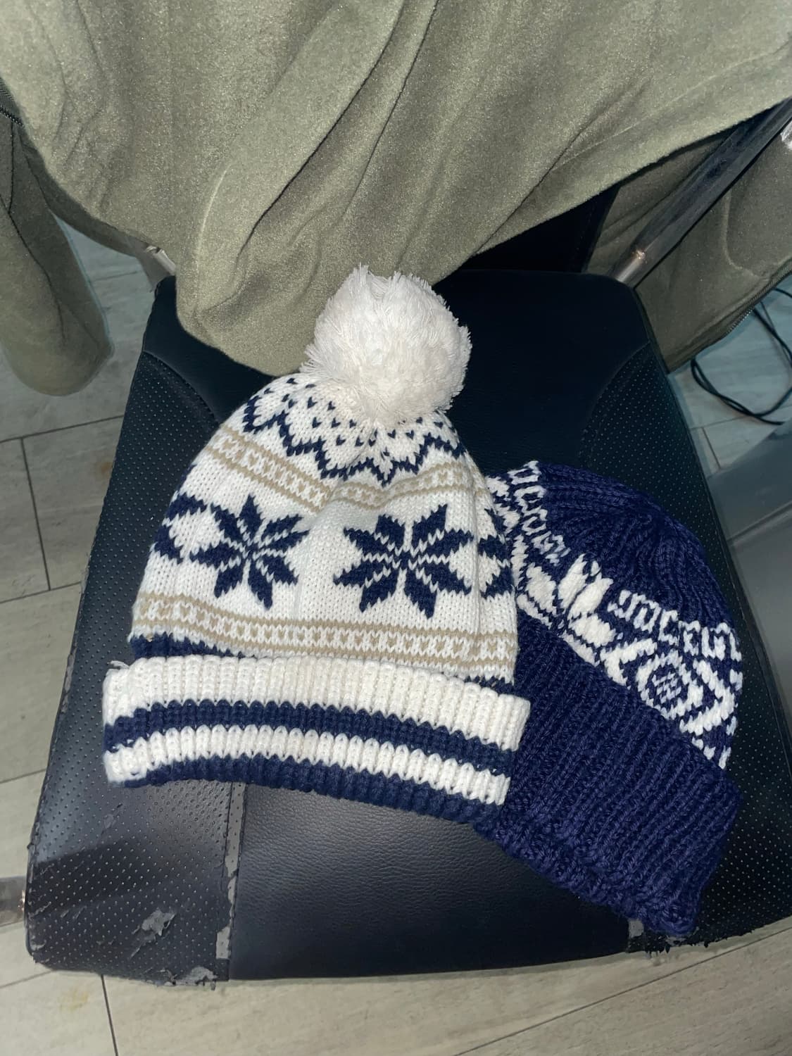 일본 갸루 노르딕 니트 털모자 상품이미지1