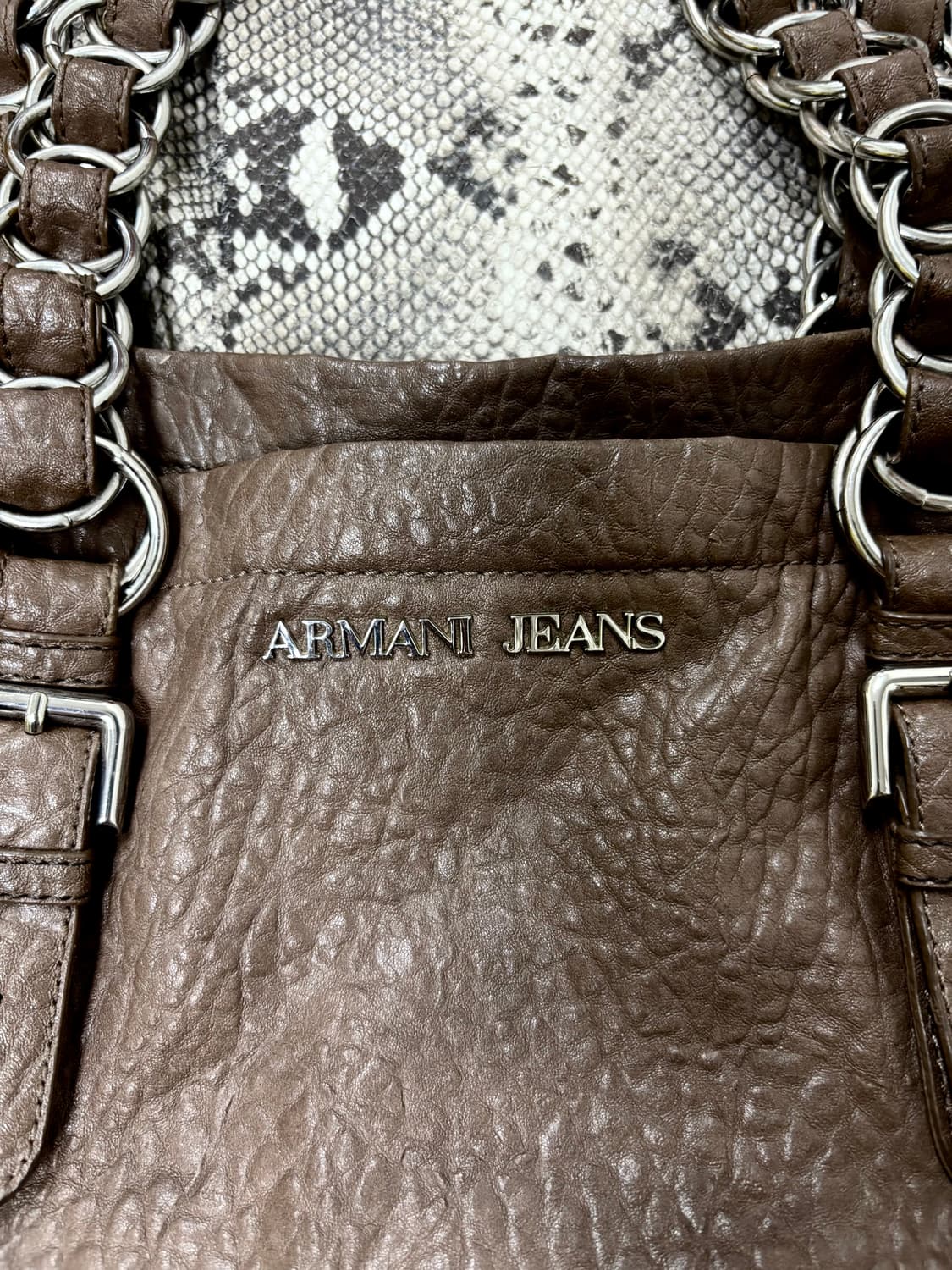 “Armani Jeans” Brown Leather Chain Bag 상품이미지4