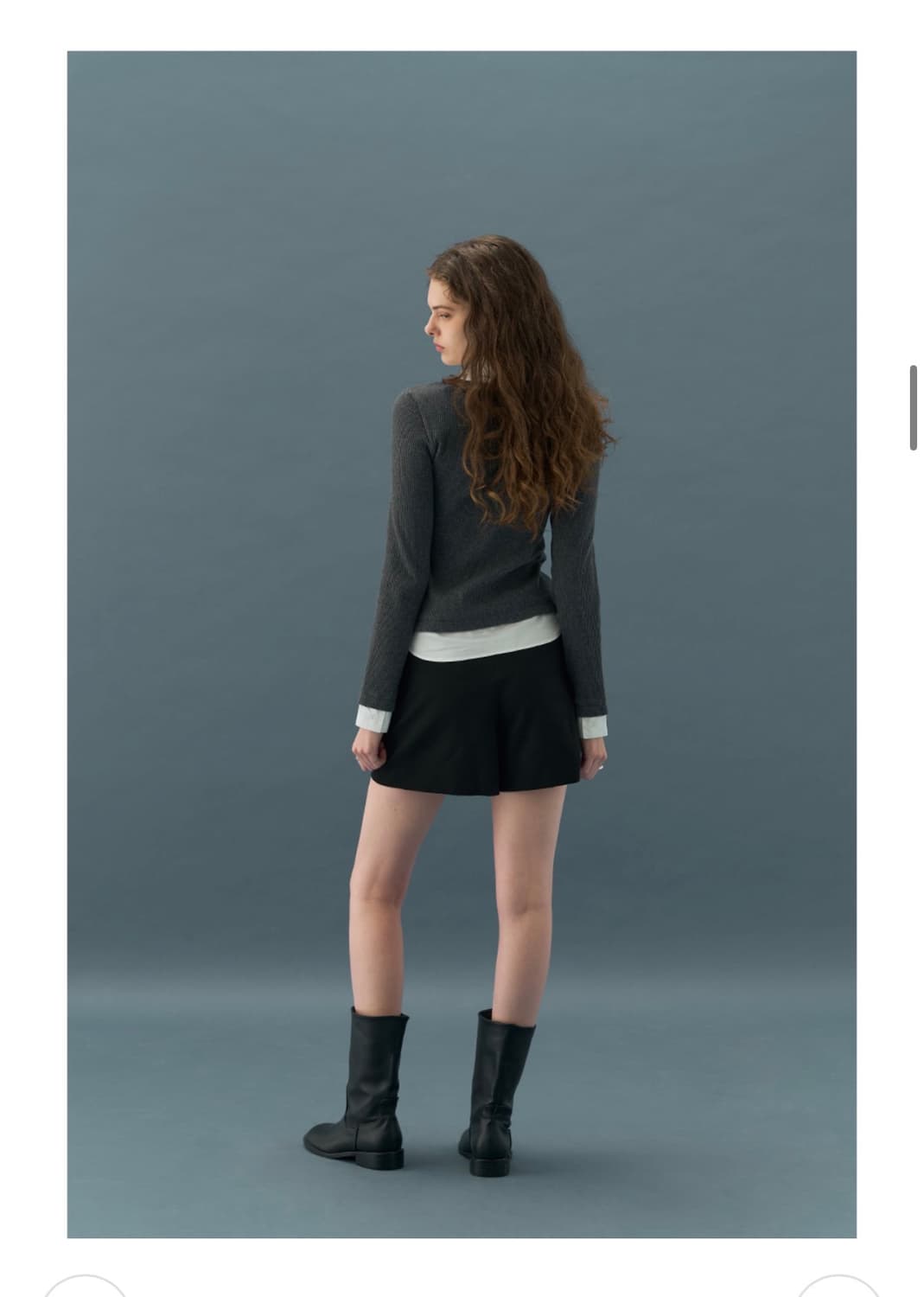 (S) 드로우핏 우먼 포엠 레이어드 카라 셔츠 탑 [CHARCOAL] 상품이미지7