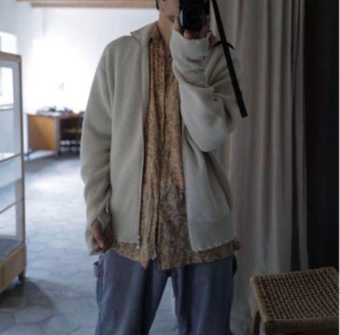 마티앤선즈 캐시미어/울 집업 카키노하 별주 2 상품이미지6