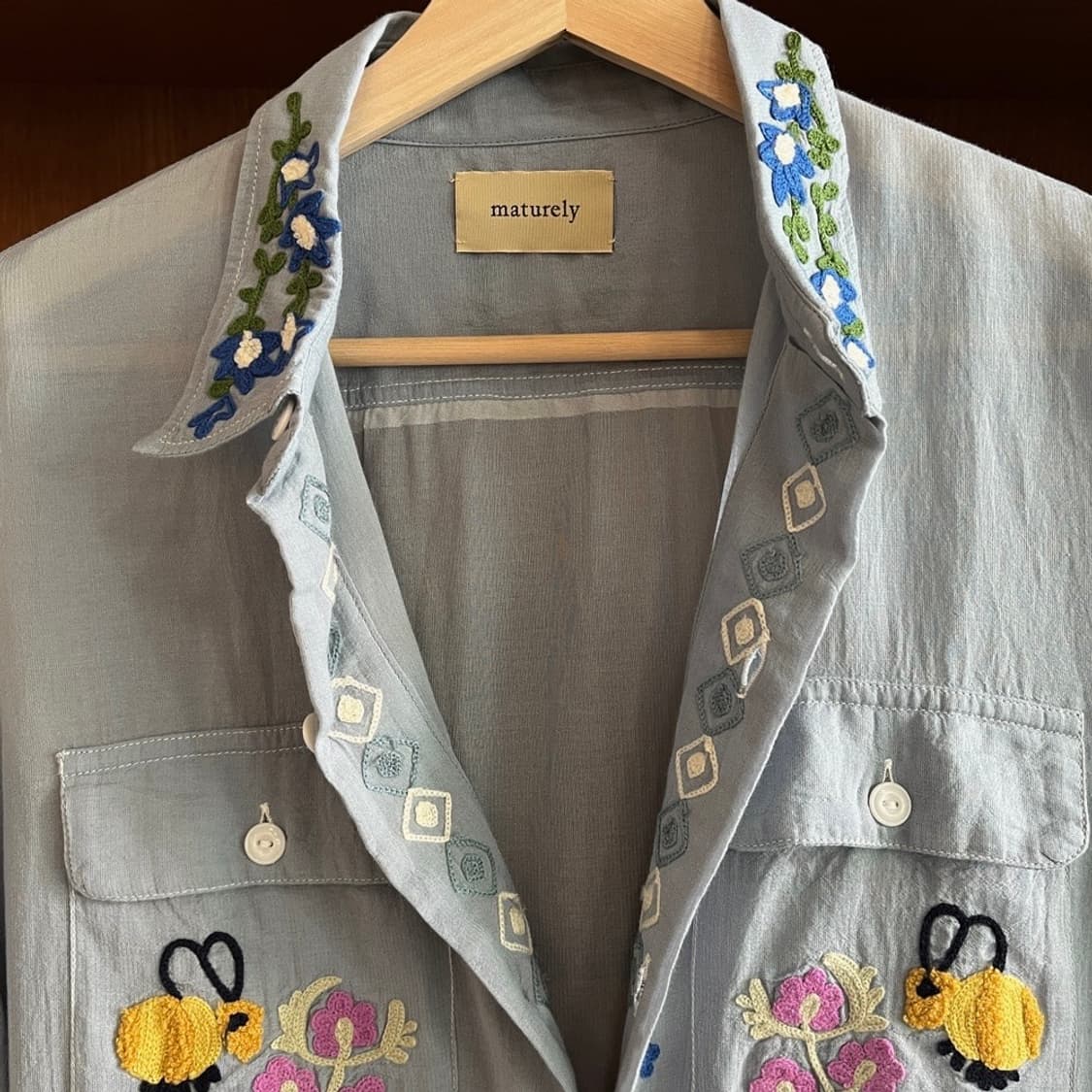 Maturely Flower Hand Stitch Shirt 상품이미지2
