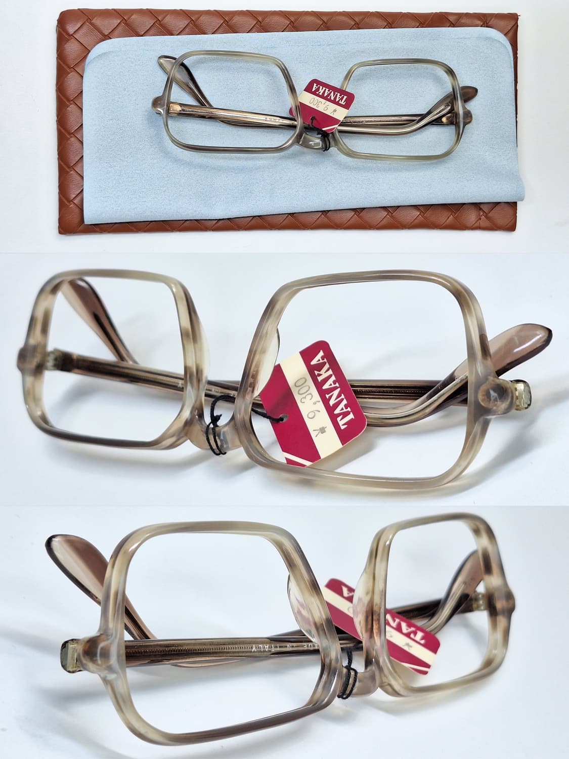 80s 이탈리아제 빈티지 데드스톡 미사용/스퀘어 뿔테 안경테 50mm 상품이미지2