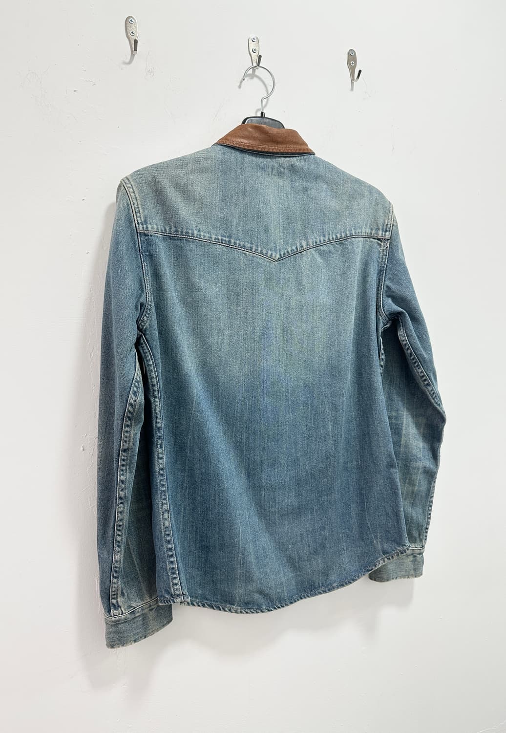 All Saints western leather denim shirts 상품이미지8
