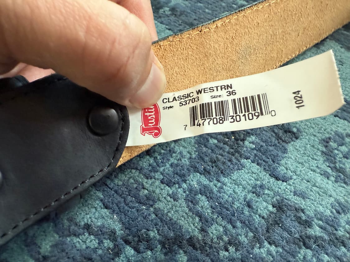 Made in USA 웨스턴 스웨이드 벨트 34-36 상품이미지4