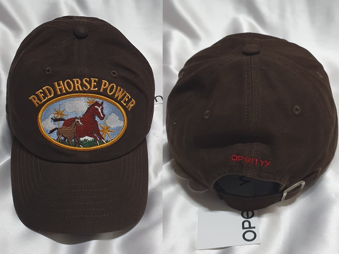 오픈와이와이 브라운 적토마 붉은말 패치 볼캡 모자 상품이미지4