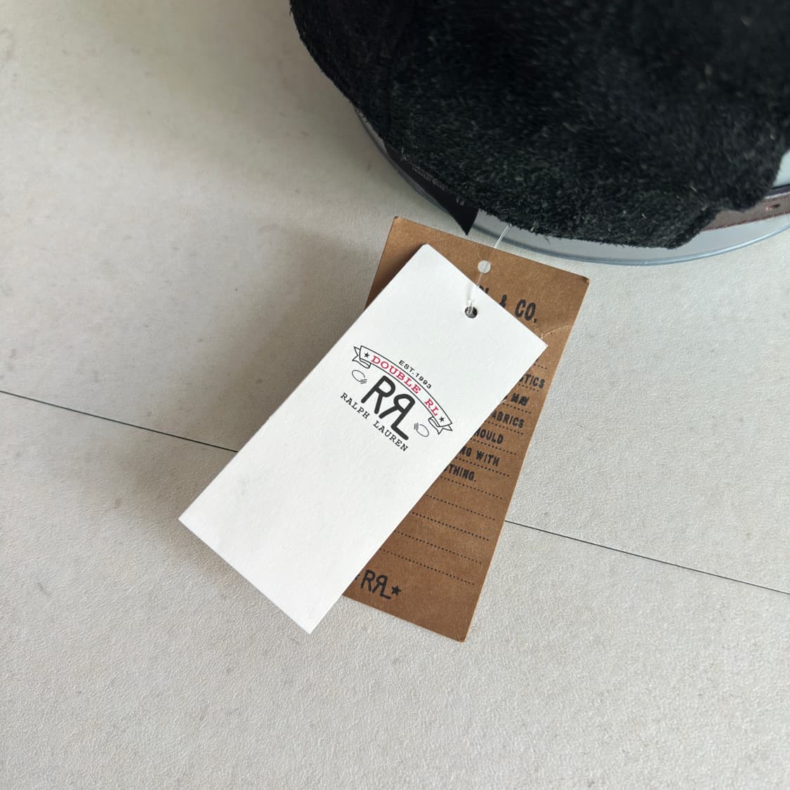 [새상품] RRL 랄프로렌 러프아웃 리얼 스웨이드 볼캡 블랙 OS  상품이미지4