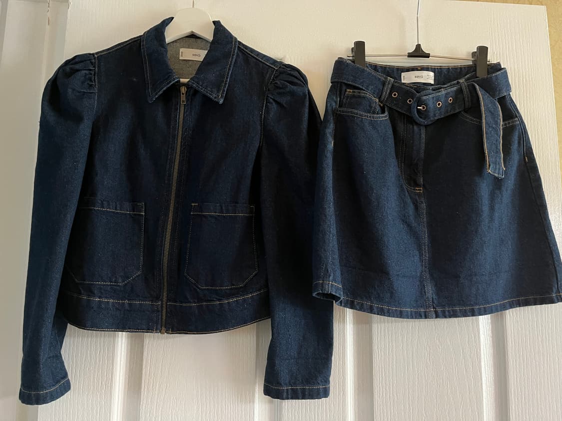 MANGO 데님 셋업(지퍼재킷/벨트스커트) 상품이미지7