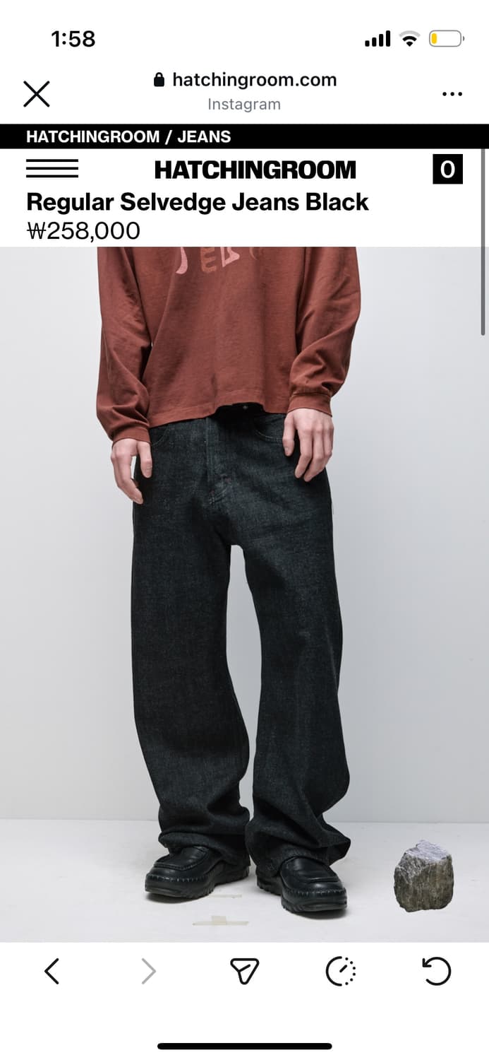 해칭룸 레귤러 셀비지 데님 블랙 2 상품이미지1