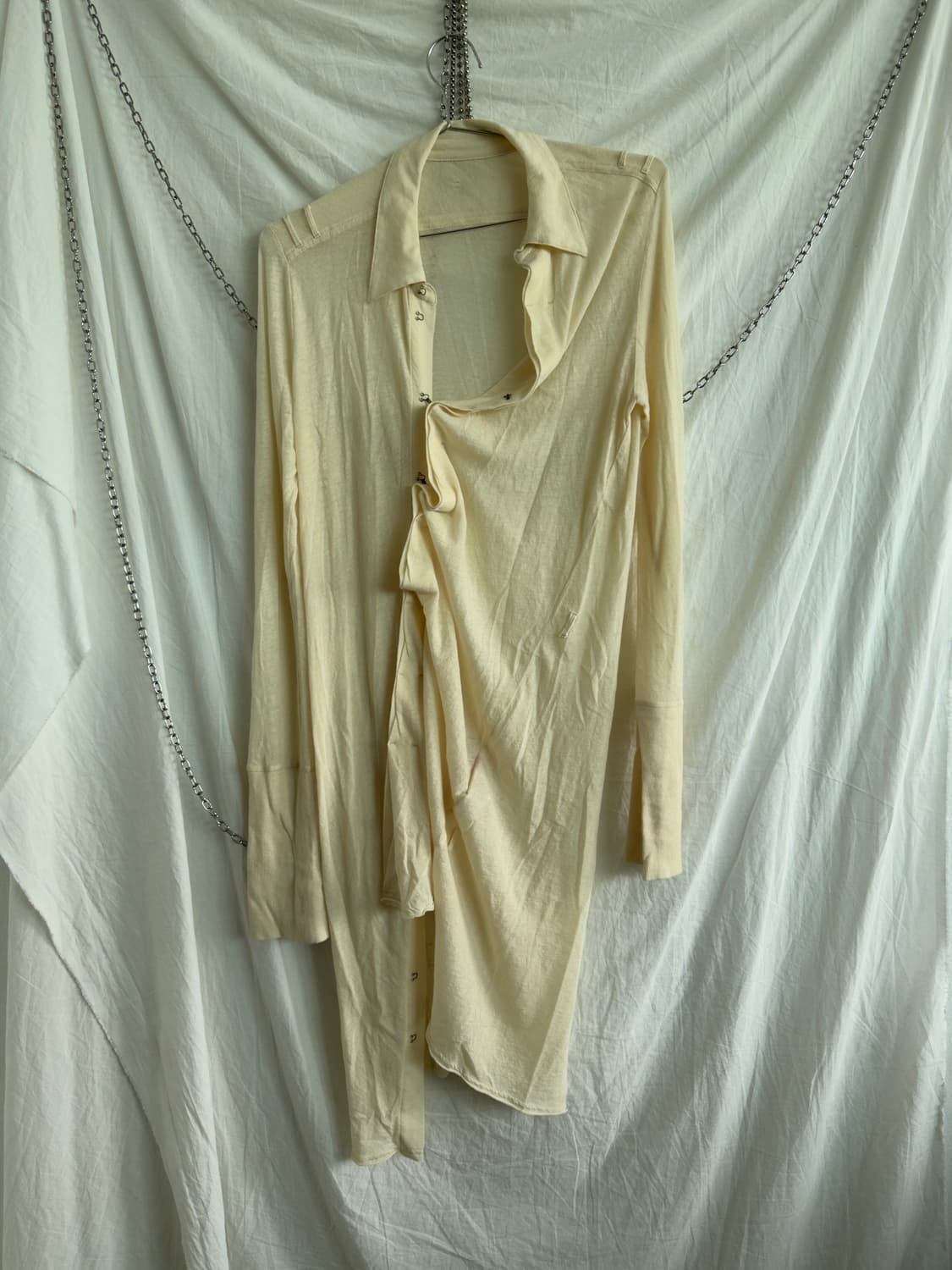 요지야마모토 Y’s 레드라벨 드레이프 롱 셔츠 가디건 상품이미지3